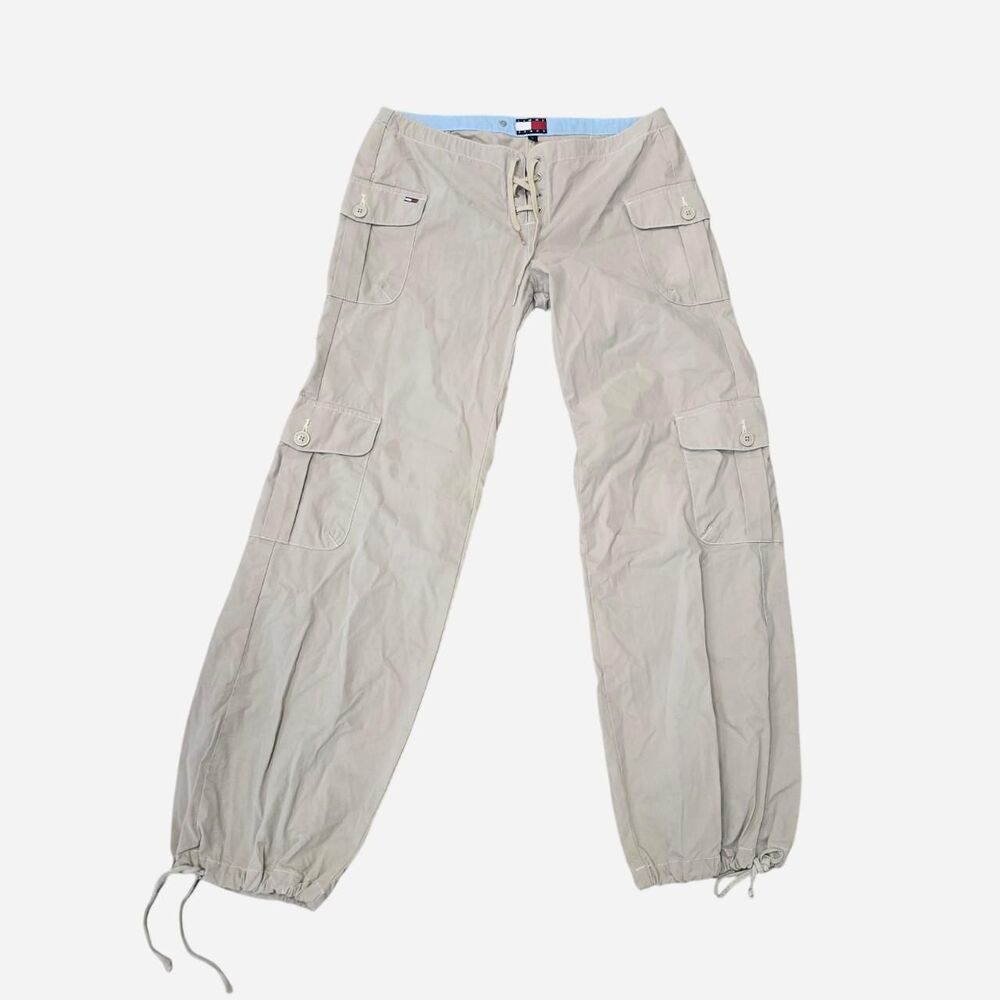 Tommy Hilfiger Women's Size 7 cargo pants w lace up front closure Y2K